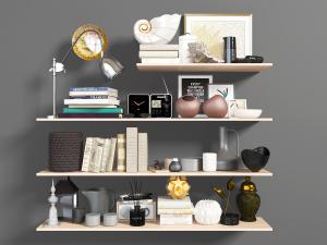 现代墙面置物收纳架