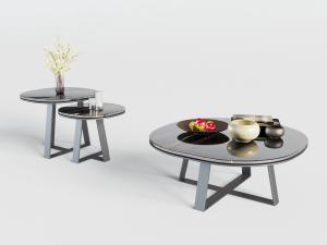 新中式圆形茶几边几