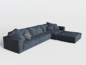 现代布艺多人沙发