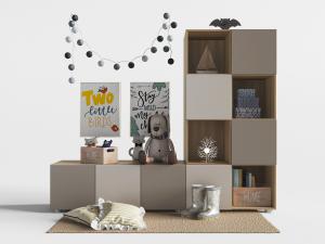 儿童活动区装饰置物储物架