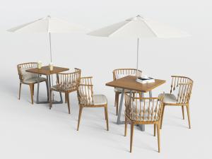 北欧户外遮阳伞桌椅组合
