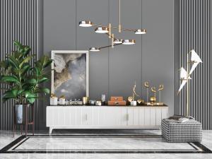 现代白色电视柜