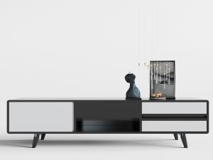 现代黑白撞色电视柜