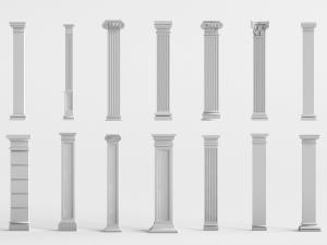 欧式白色带雕花的罗马柱子