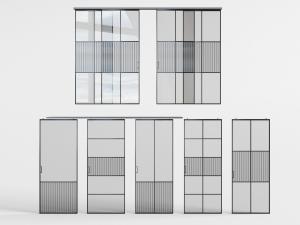 现代轻奢上部轨道的推拉门