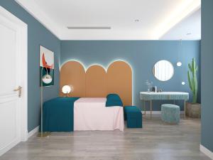 现代轻奢美容院会所spa护理房按摩床