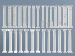 欧式白色方形圆形罗马柱子