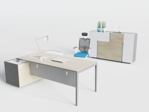 现代办公老板桌台转椅