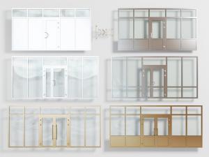 装饰玻璃的双扇平开门