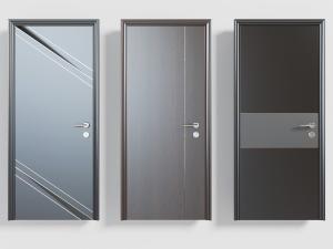 现代黑色平开门