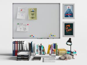 现代书桌书籍书本办公文具综合3d模型 现代书桌书籍书本办公文具综合