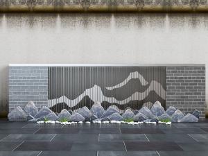 中式假山石头景观小品