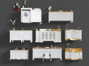 欧式嵌入洗衣机的洗手盆洗手台