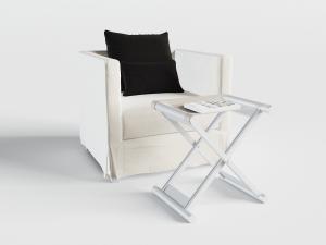 北欧白色单人沙发茶几3d模型 北欧白色单人沙发茶几