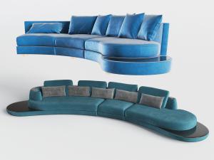 现代弧形多人沙发3d模型 现代弧形多人沙发