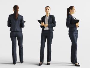 拿着笔记本的女人