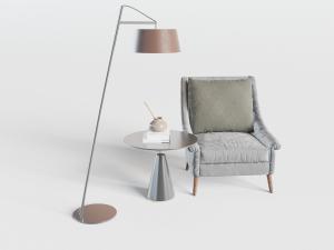 简欧布艺单人沙发3d模型 简欧布艺单人沙发