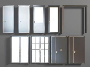 新中式单扇双扇字母平开门