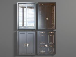 中式双扇平开门