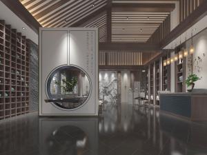 新中式大厅接待前台