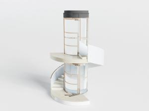 现代旋转楼梯电梯3d模型 现代旋转楼梯电梯