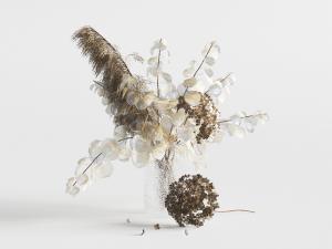 现代锤纹玻璃花瓶花卉