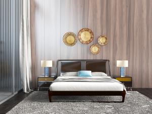 东南亚实木双人床