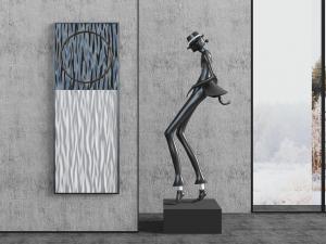 现代抽象穿礼服的人雕像