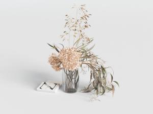 现代透明玻璃花瓶花卉