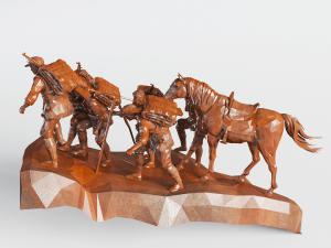 现代红军牵马过草地雕塑雕像