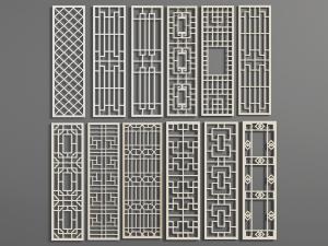 中式金属隔断3d模型 中式金属隔断