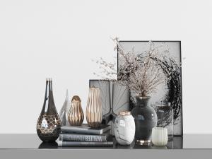 新中式陶瓷器皿、书本装饰品摆件