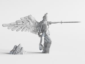 欧式拿着剑的天使雕塑