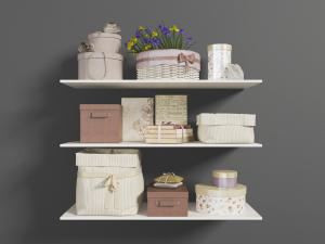 现代白色隔板装饰置物架