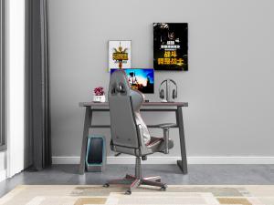 后现代黑色红色撞色书桌转椅组合3d模型 后现代黑色红色撞色书桌转椅组合