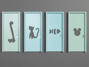 现代装饰镂空卡通动物平开门