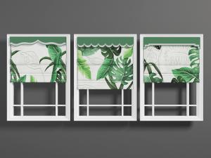 北欧植物图案窗帘卷帘