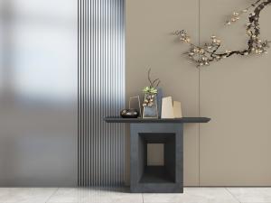 中式黑色端景台、立体梅花墙饰3d模型 中式黑色端景台、立体梅花墙饰