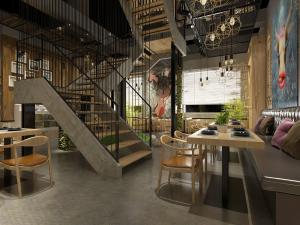 工业风餐馆饭店楼梯
