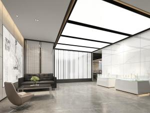 现代售楼处接待区沙盘