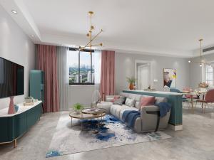 现代轻奢客厅餐厅