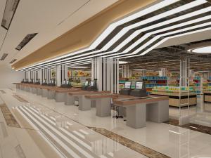 现代商场超市收银台