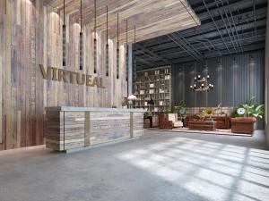 工业风接待前台休息区