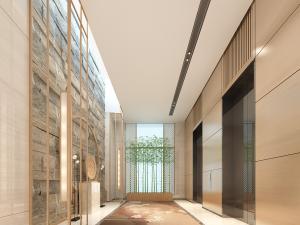 新中式电梯间走廊过道