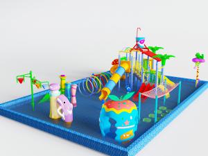 儿童水上乐园滑滑梯娱乐设施设备3d模型 儿童水上乐园滑滑梯娱乐设施设备