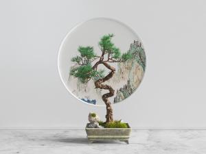 中式松树盆景盆栽