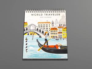 现代旅游主题的日历