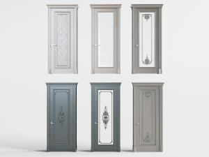 简欧装饰雕花构件的平开门