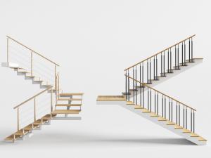 现代实木台阶的楼梯3d模型 现代实木台阶的楼梯