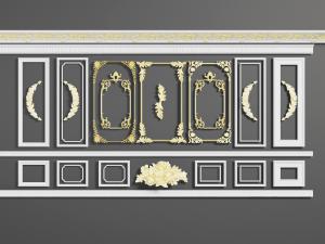 欧式石膏雕花角线、构件和护墙板